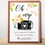 Instagram Hashtag Oh Snap Sign Wedding Hashtag Printable Wedding