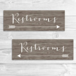 Instant Download Rustic Wood Wedding Directional Restroom