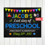 Last Day Of School Sign ANY GRADE Boy Last Day Last Day Of Preschool