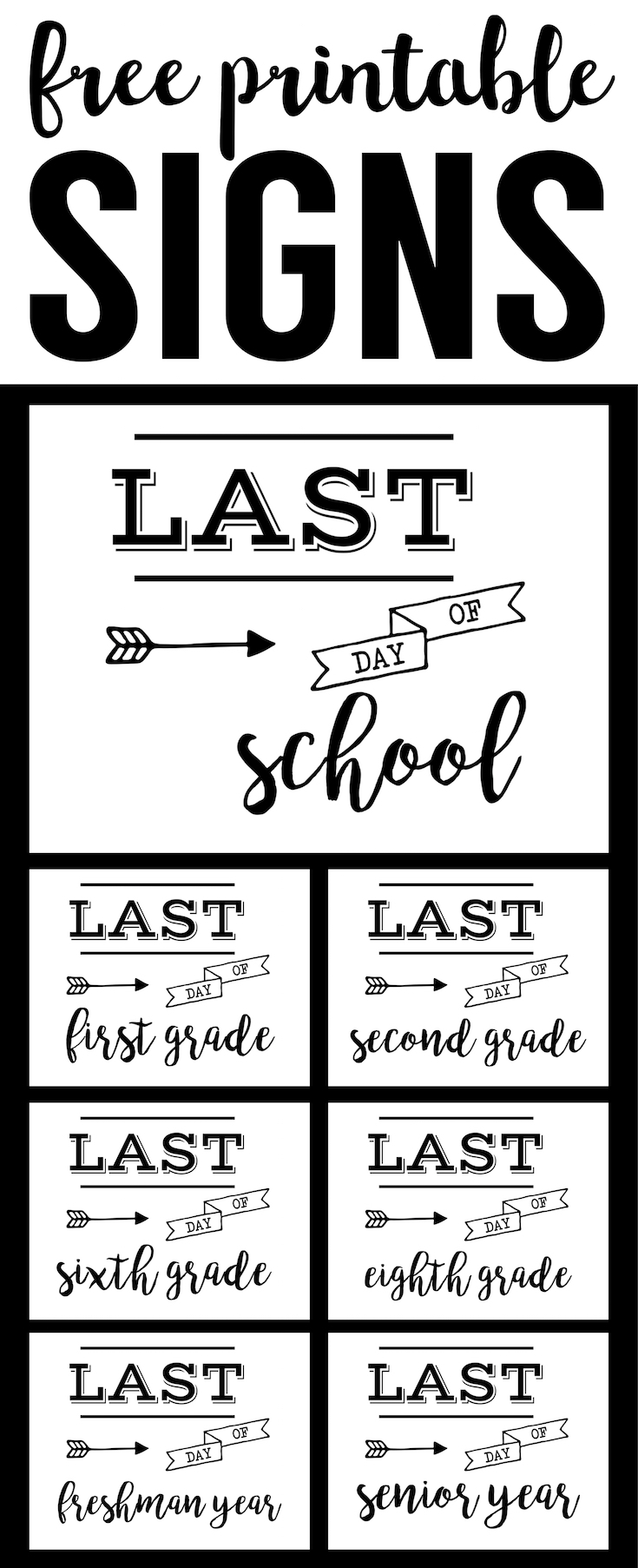 Last Day Of School Sign Free Printable Paper Trail Design
