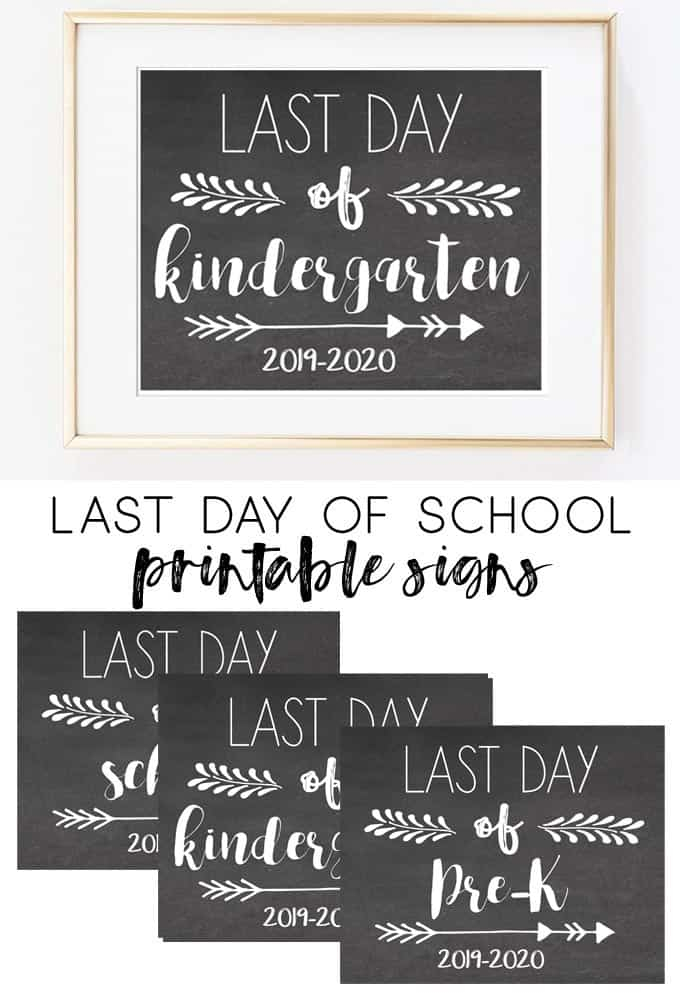 Last Day Of School Signs Chalkboard 2020