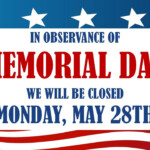 Memorial Day Closed