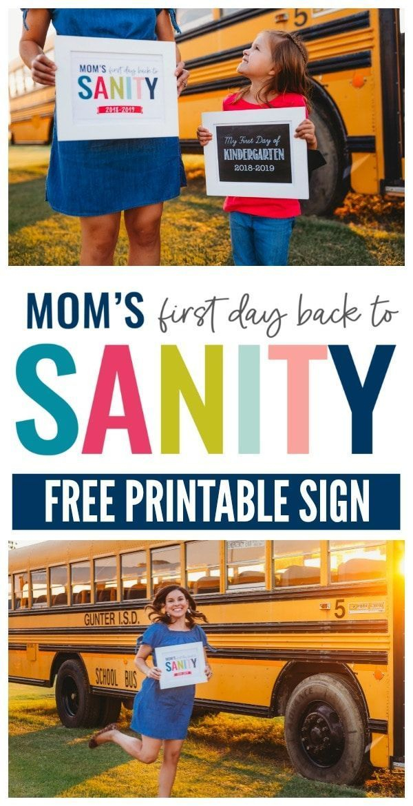 Mom s First Day Back To School Printable School Signs Back To School 