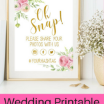 Oh Snap Wedding Printable Sign Social Media Wedding Sign Oh Snap