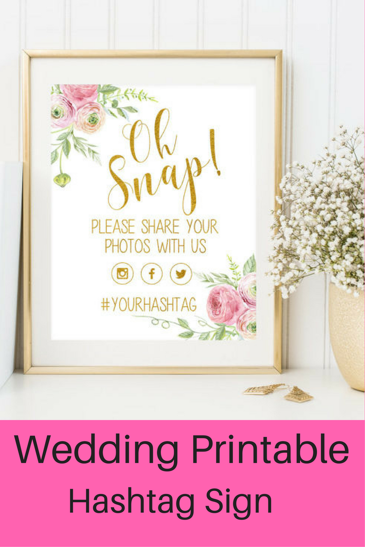 Oh Snap Wedding Printable Sign Social Media Wedding Sign Oh Snap 