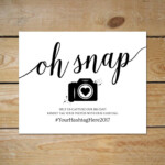 Oh Snap Wedding Sign Wedding Hashtag Printable Wedding Etsy