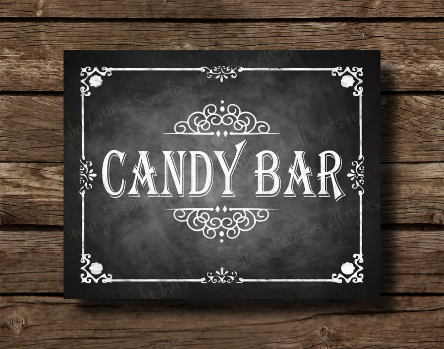 Printable Chalkboard Wedding Candy Bar Sign Dessert Bar Wedding Sign 