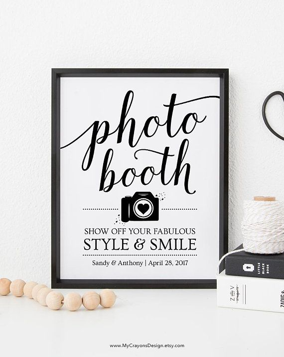 Printable Photo Booth Sign Wedding Photobooth Template Etsy 
