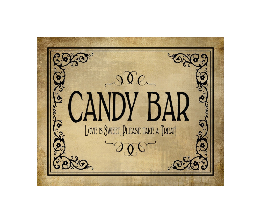 Printable Wedding CANDY BAR Sign 5x7 8x10 Or 11 X 14