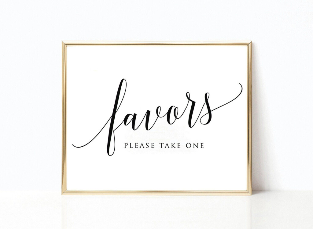 Printable Wedding Favors Sign Printable Wedding Sign Template Editable 