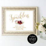 Printable Wedding Sparkler Sign Editable Reception Let Love Sparkle