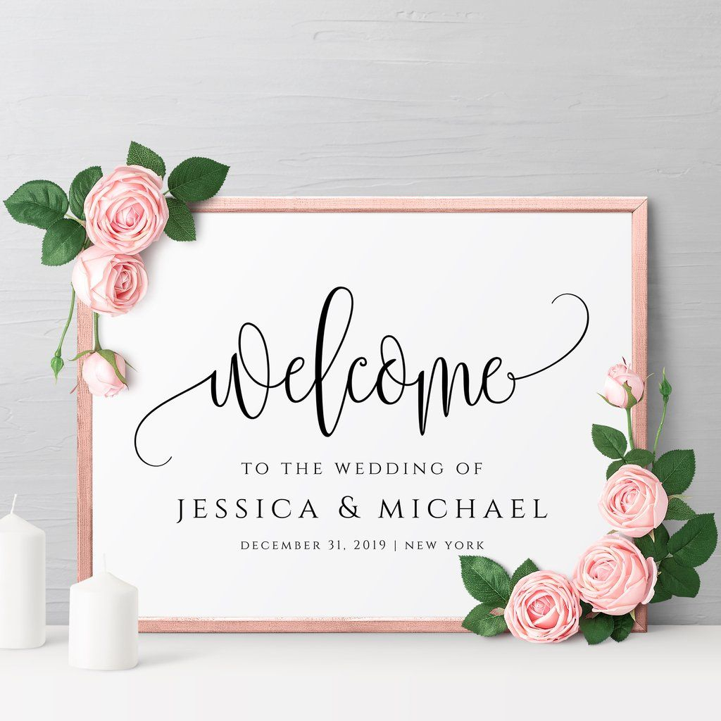 Rustic Wedding Welcome Sign Template Printable Editable Welcome Board 