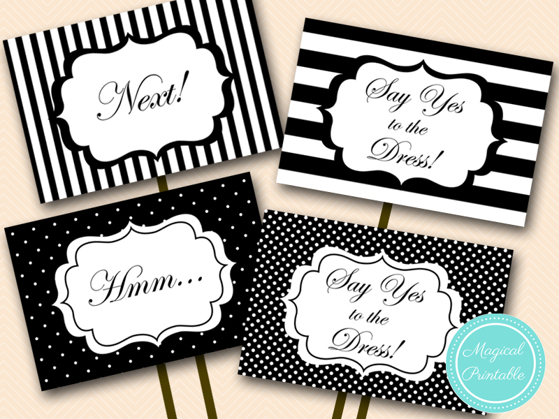 Say Yes To The Dress Wedding Dress Shopping Sign Magical Printable