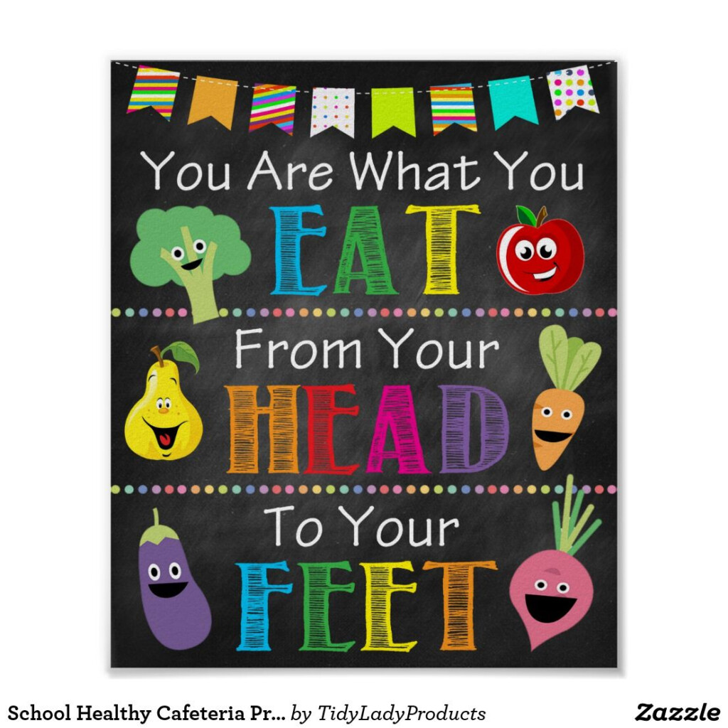 School Healthy Cafeteria Printable Poster Zazzle School Health 