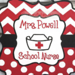 School Nurse Sign Chevron Monogram Door Hanger Sign Teacher Gift End