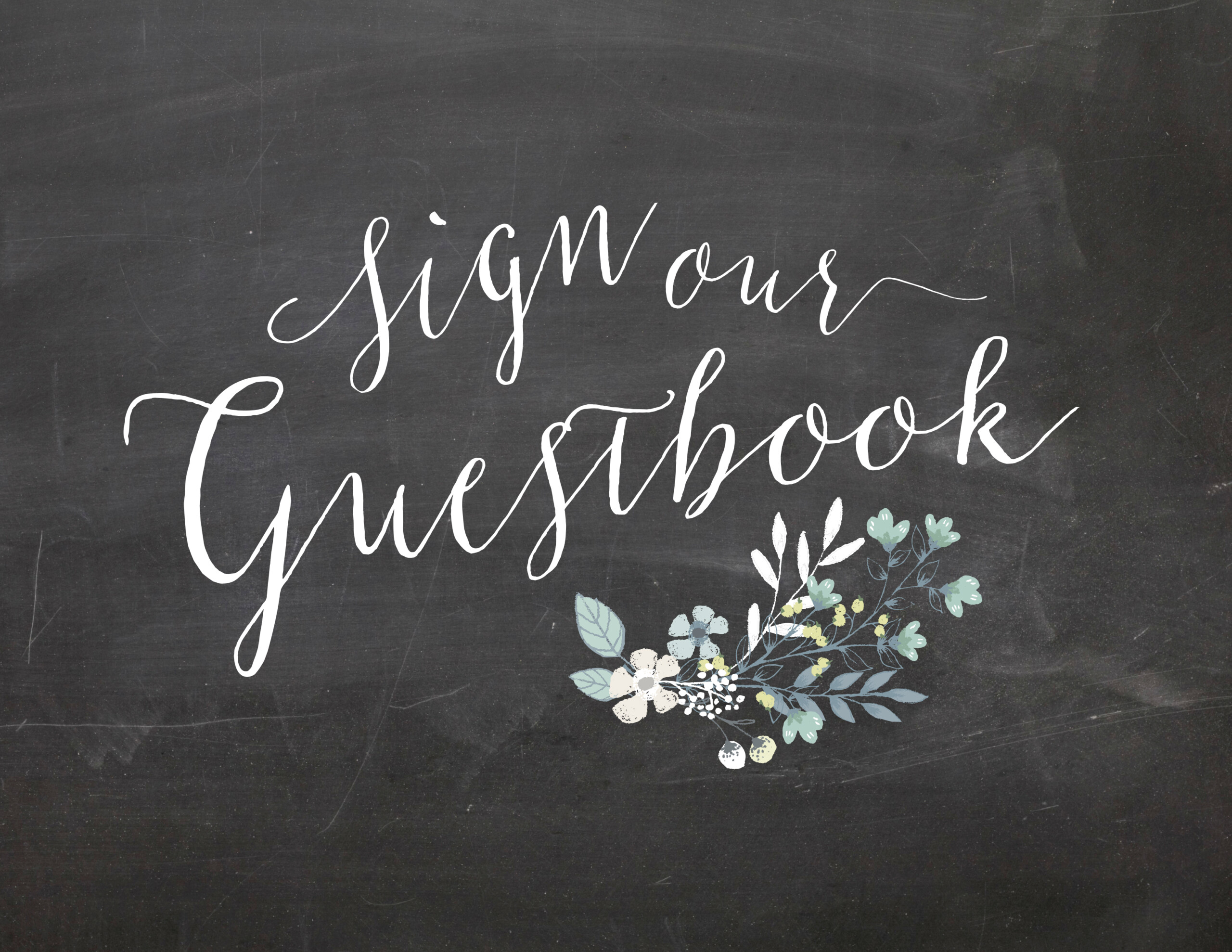 Sign Our Guestbook Chalkboard Wedding Sign Printable Oconee Events