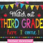 Third Day Of First Grade Sign INSTANT DOWNLOAD Watch Out Third Grade