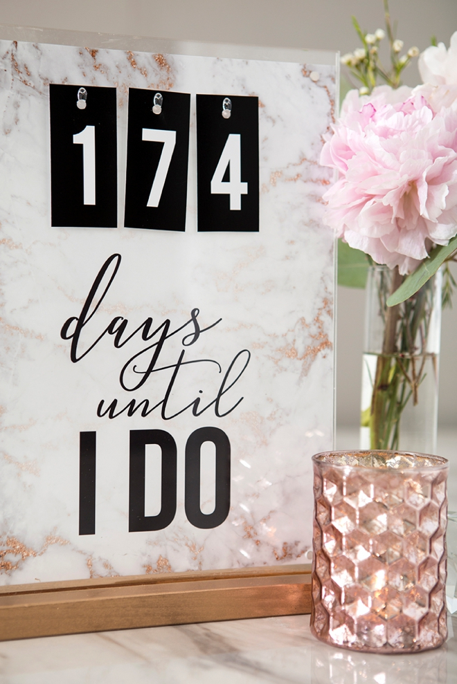 This DIY Wedding Countdown Sign Is The Absolute Cutest 
