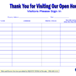 Unique Free Open House Sign In Sheet xlstemplate xlssample xls xlsdata