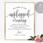 Unplugged Ceremony Sign Template Printable Turn Off Etsy Sign