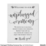 Unplugged Wedding Ceremony Sign 8x10 Zazzle Wedding Ceremony