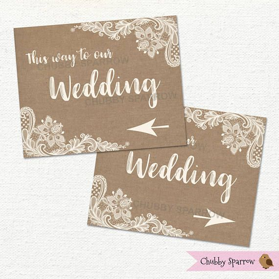 Wedding Directional Arrow Signs This Way To Our Wedding Etsy Our 