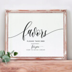 Wedding Favors Sign Template Editable Color Flair Calligraphy