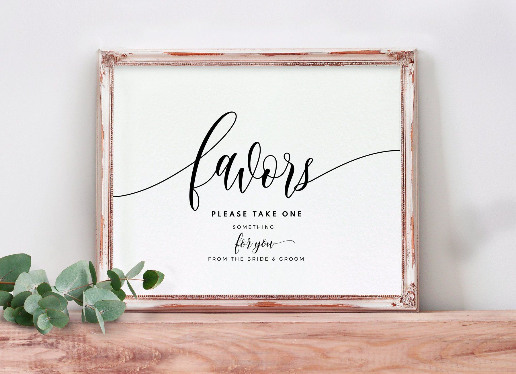 Wedding Favors Sign Template Editable Color Flair Calligraphy