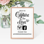 Wedding Hashtag Sign Help Us Capture The Love Sign Social Media