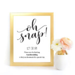 Wedding Printable Sign Oh Snap Wedding Planning Printables