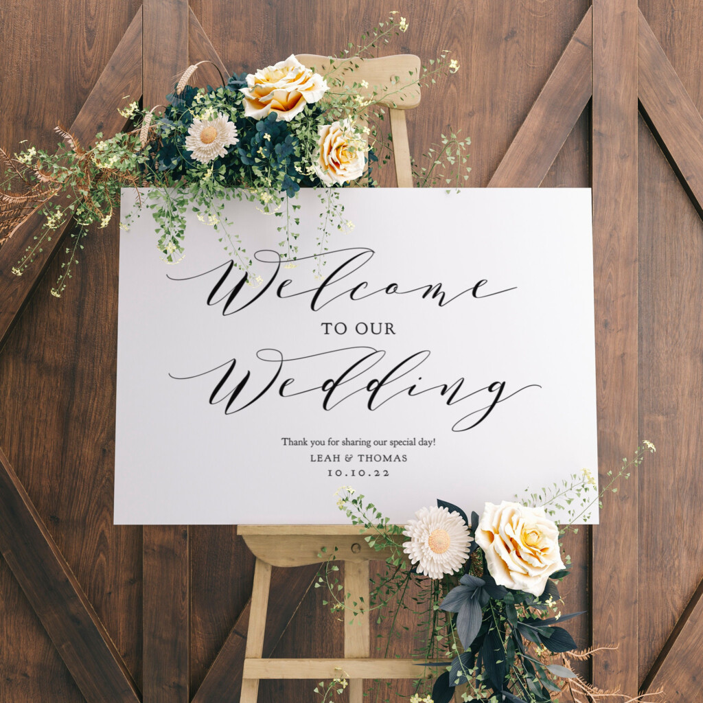 Welcome Sign Welcome To Our Wedding Sign Printable 6 Sizes 16x20 