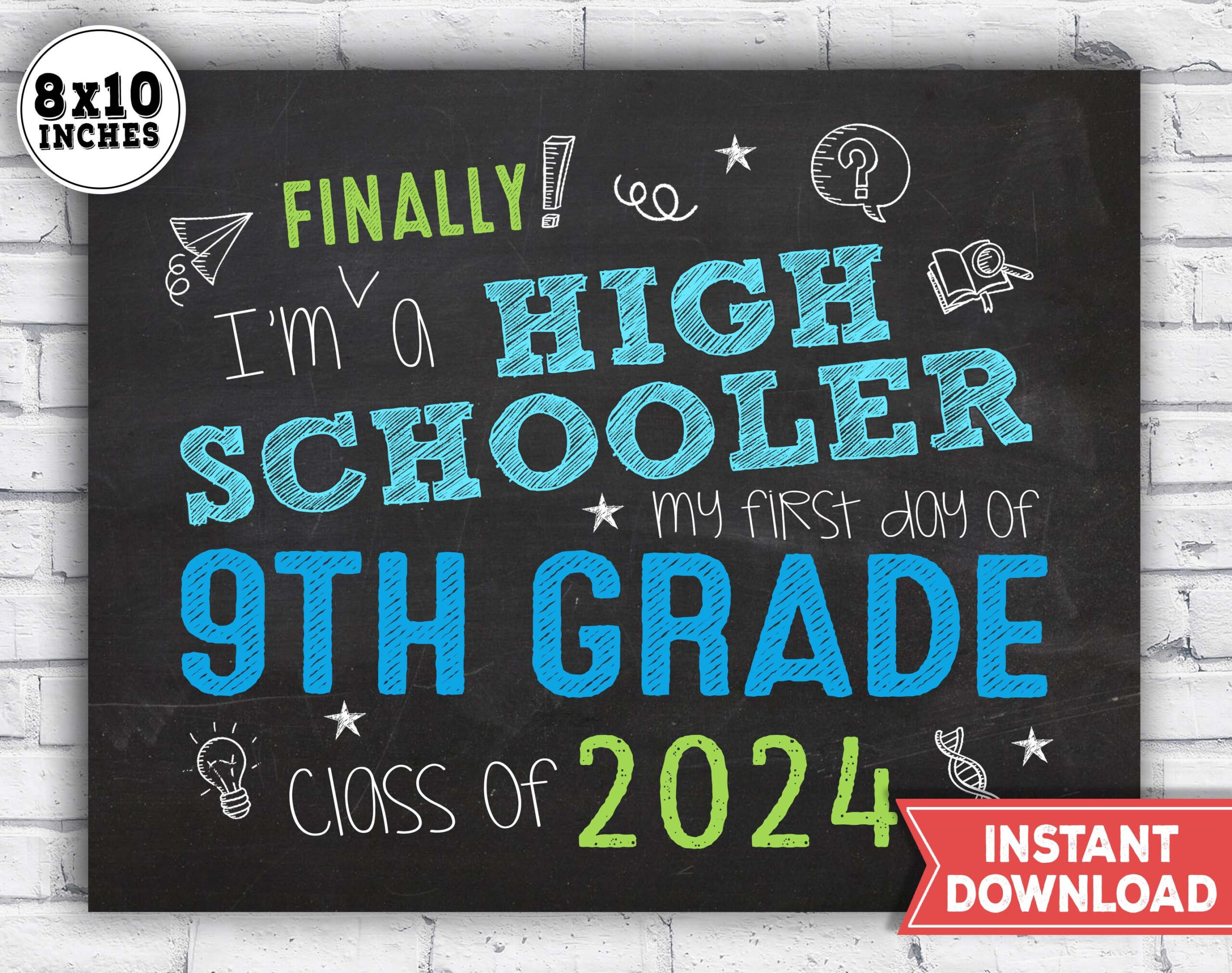 1st Day Of High School Sign 2020 First Day Of Freshman Year Etsy