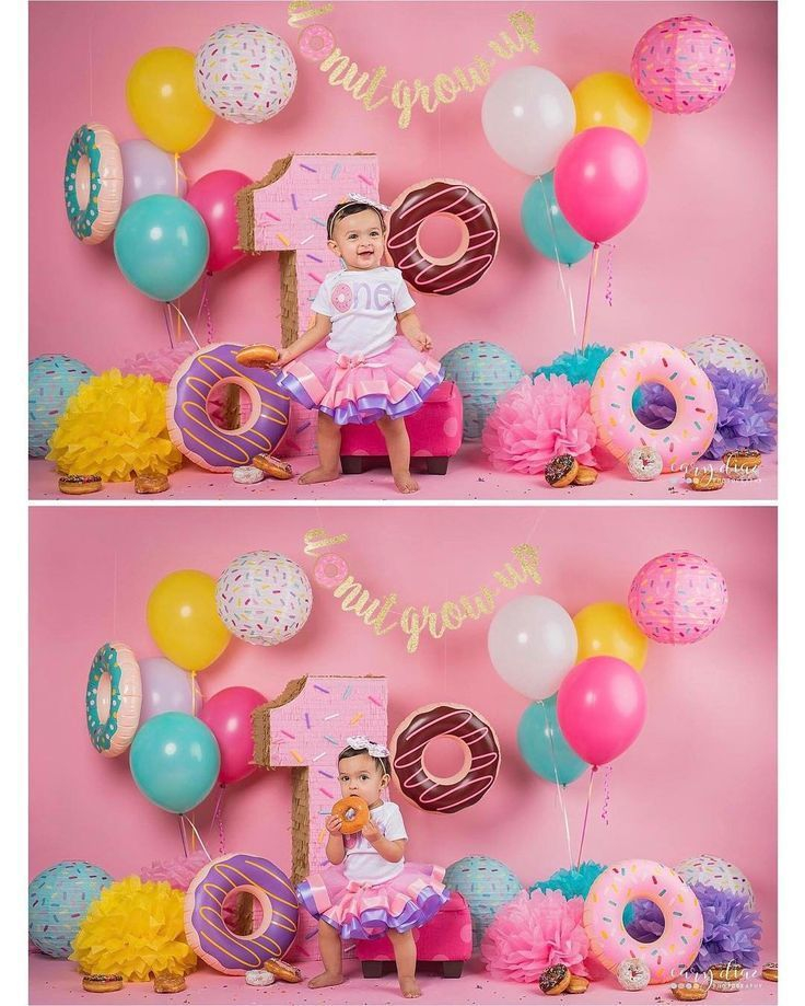  1stbirthday donuts donutgrowup Donut Themed Birthday Party First 