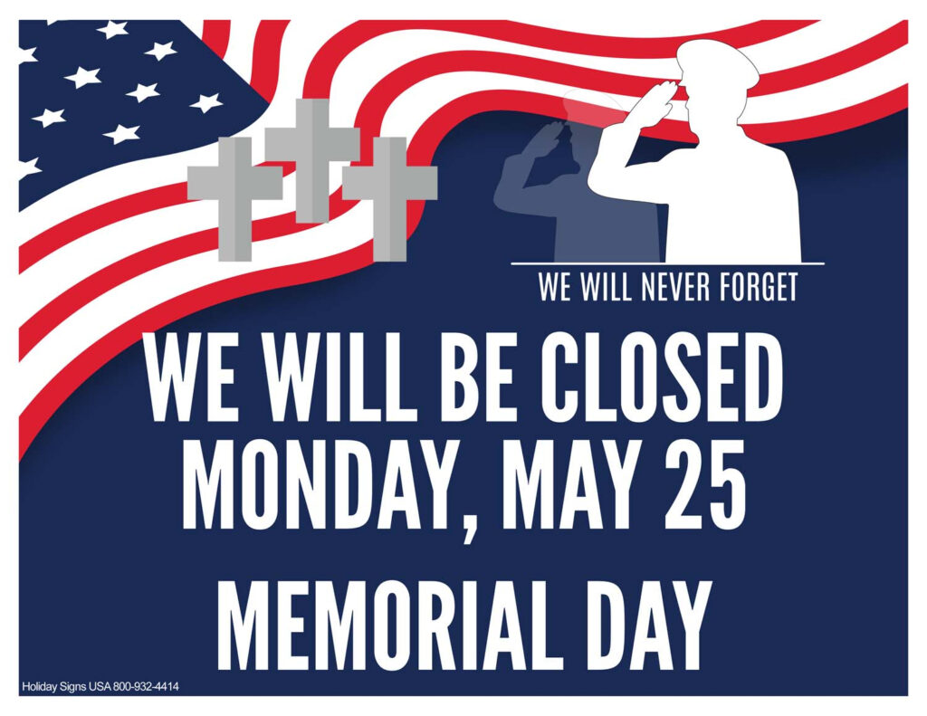 4 Memorial Day 2020 Horz Holiday Signs USA