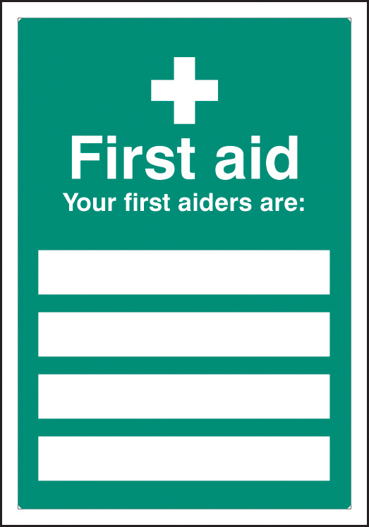 56004 First Aiders Are Space For 4 Adapt a sign 215x310mm 215x310mm