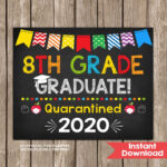 8TH Grade GRADUATION Quarantined Sign Middle School Graduate Last Day