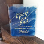 Acrylic Open Bar Wedding Sign With Painted Back Mulberry Market