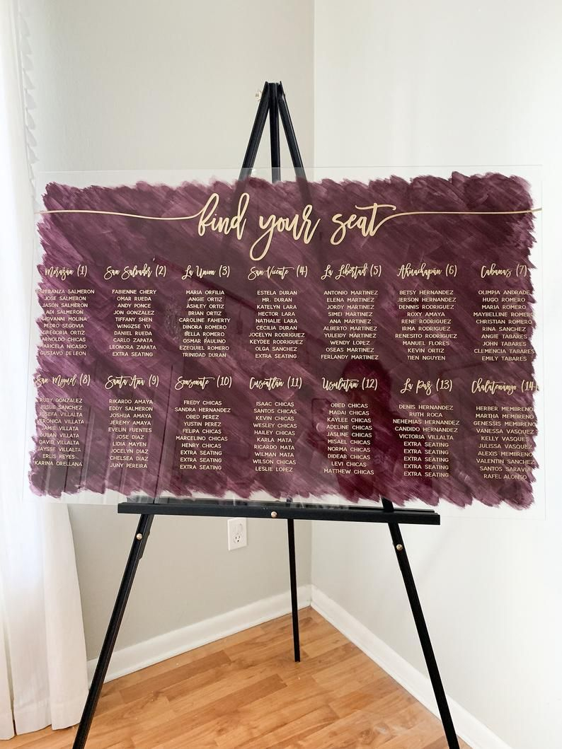 Acrylic Seating Chart Find Your Seat Acrylic Wedding Sign Etsy In