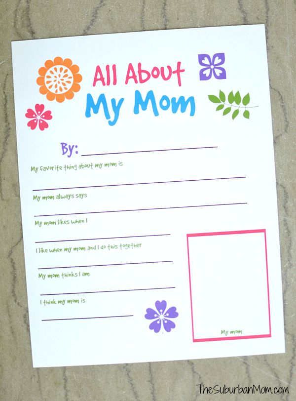 All About My Mom Printable Worksheet For Mother s Day Mom Printable 