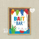 Bait Bar Sign Fishing Table Sign Fishing Party Food Signs Etsy