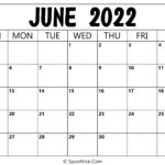 Blank June 2022 Calendar Printable Latest Calendar Printable Templates
