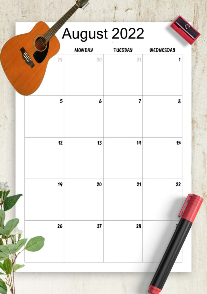 Blank Printable Calendar 2022 PDF