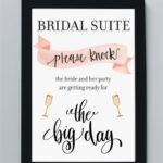 Bridal Suite Sign For Wedding Day Please Knock Getting Ready Sign