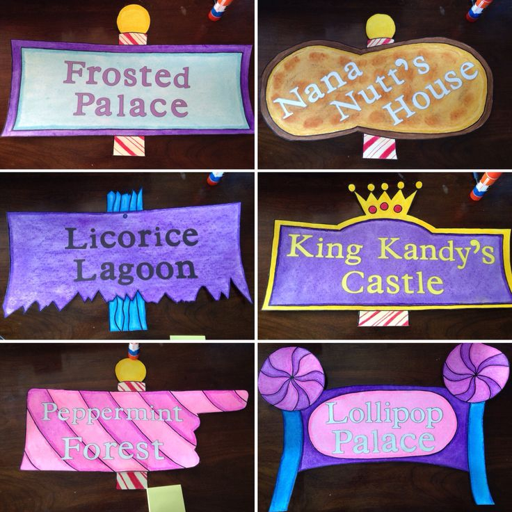 Candy Land Signs Candyland Licorice Peppermint