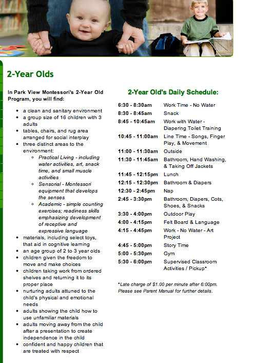 Daily Montessori Schedule For A 2 Year Old From Http www 