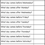 Days Of The Week Worksheet English Lessons For Kids Kindergarten