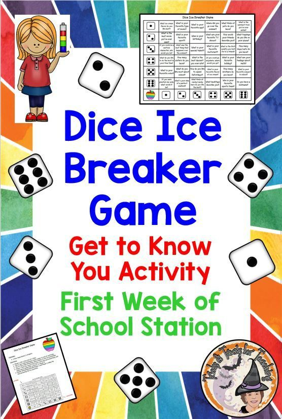 Dice Ice Breaker Game Get To Know You Activity Back To School First Day 