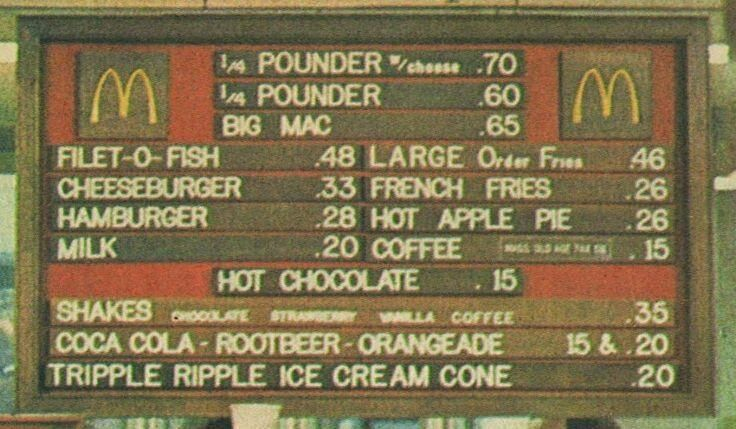 Early 70 s McDonalds Menu Mcdonald Menu Mcdonalds Prices Mcdonalds