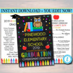 EDITABLE Graduation Ceremony Program Template ANY GRADE Printable