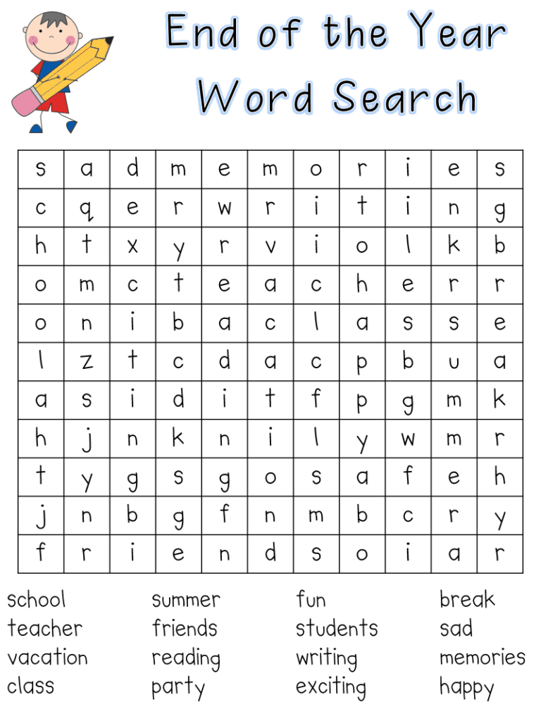 End Year Wordsearch pdf Google Drive Teacher Classroom End Of 